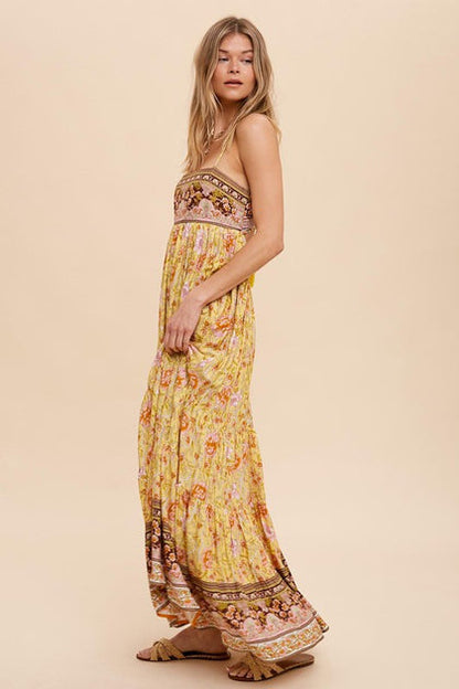 Floral Backless Slip Midi Dress