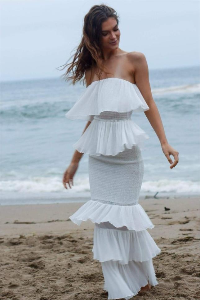 Solid Smocking Sleeveless Midi Dress