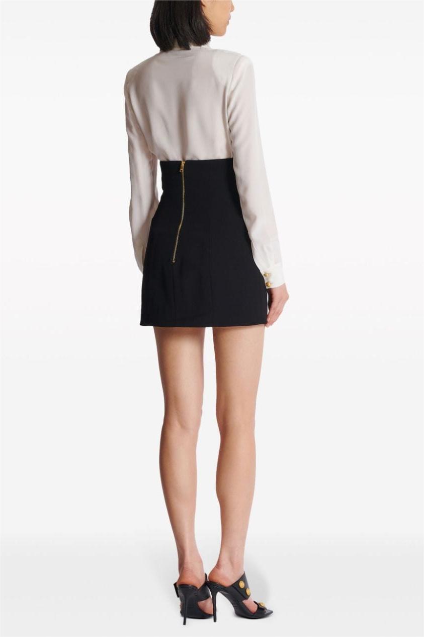 Floral Metal Bottom High Waist Mini Skirt