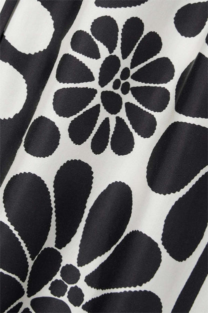 Floral Single Breasted Midi Dress With Belt