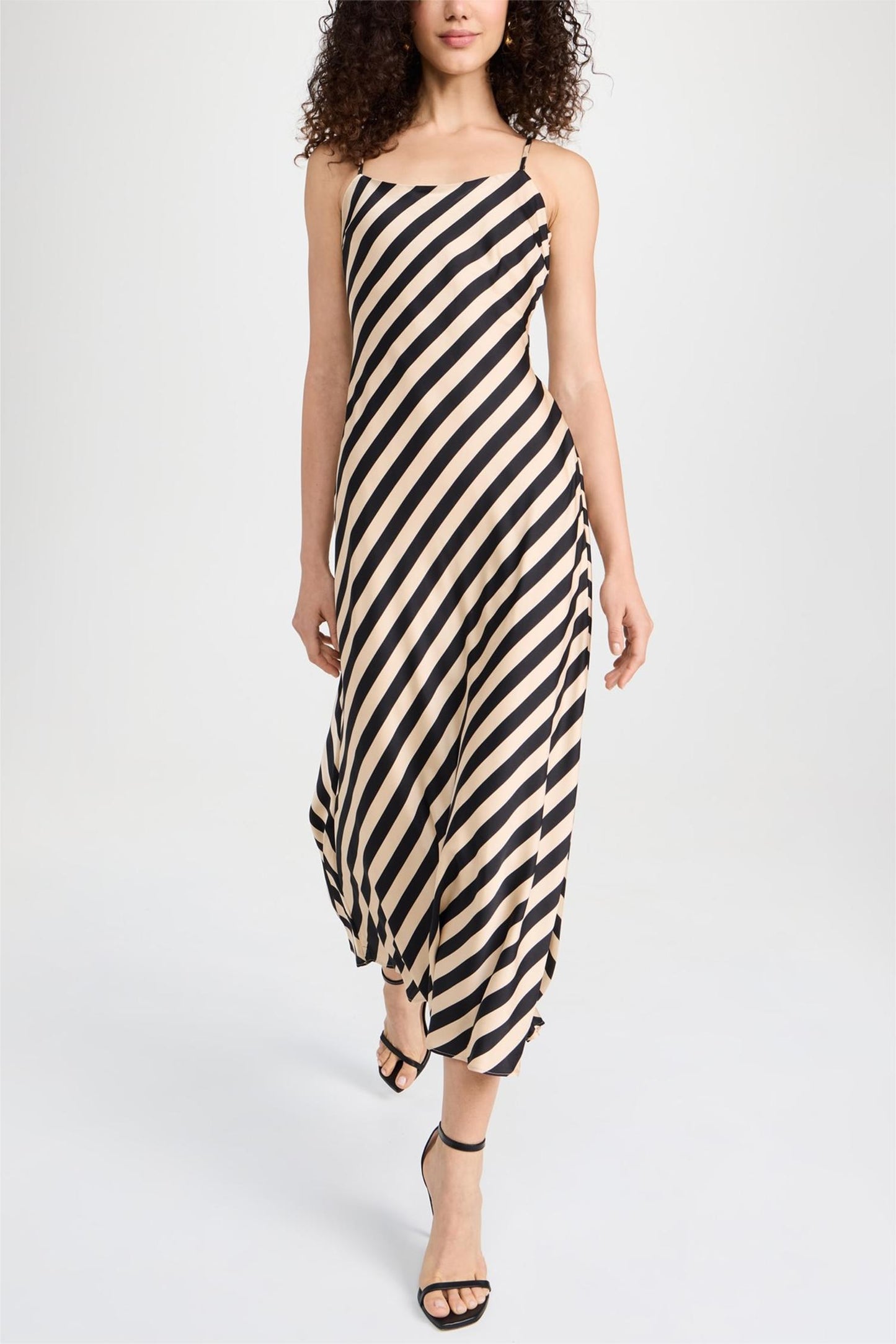 Stripe Sleeveless Slip Maxi Dress