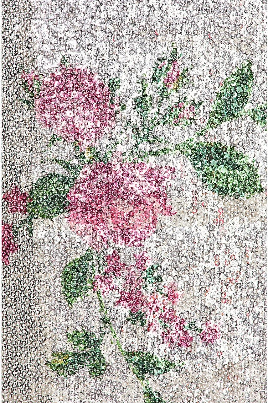 Floral Sequin High Waist Midi Skirt