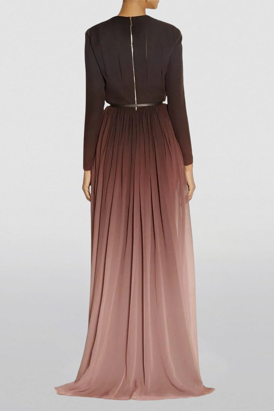 Gradient Color Runched Maxi Dress