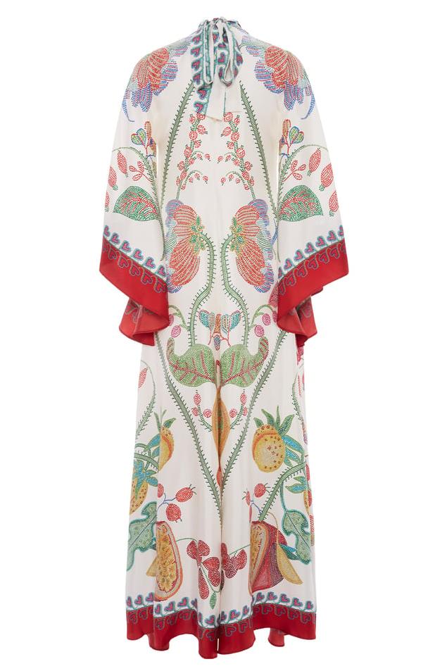 Floral V-Neck Ball Sleeve Maxi Dress