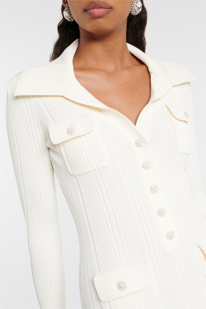 Jersey Button Long Sleeve Midi Dress