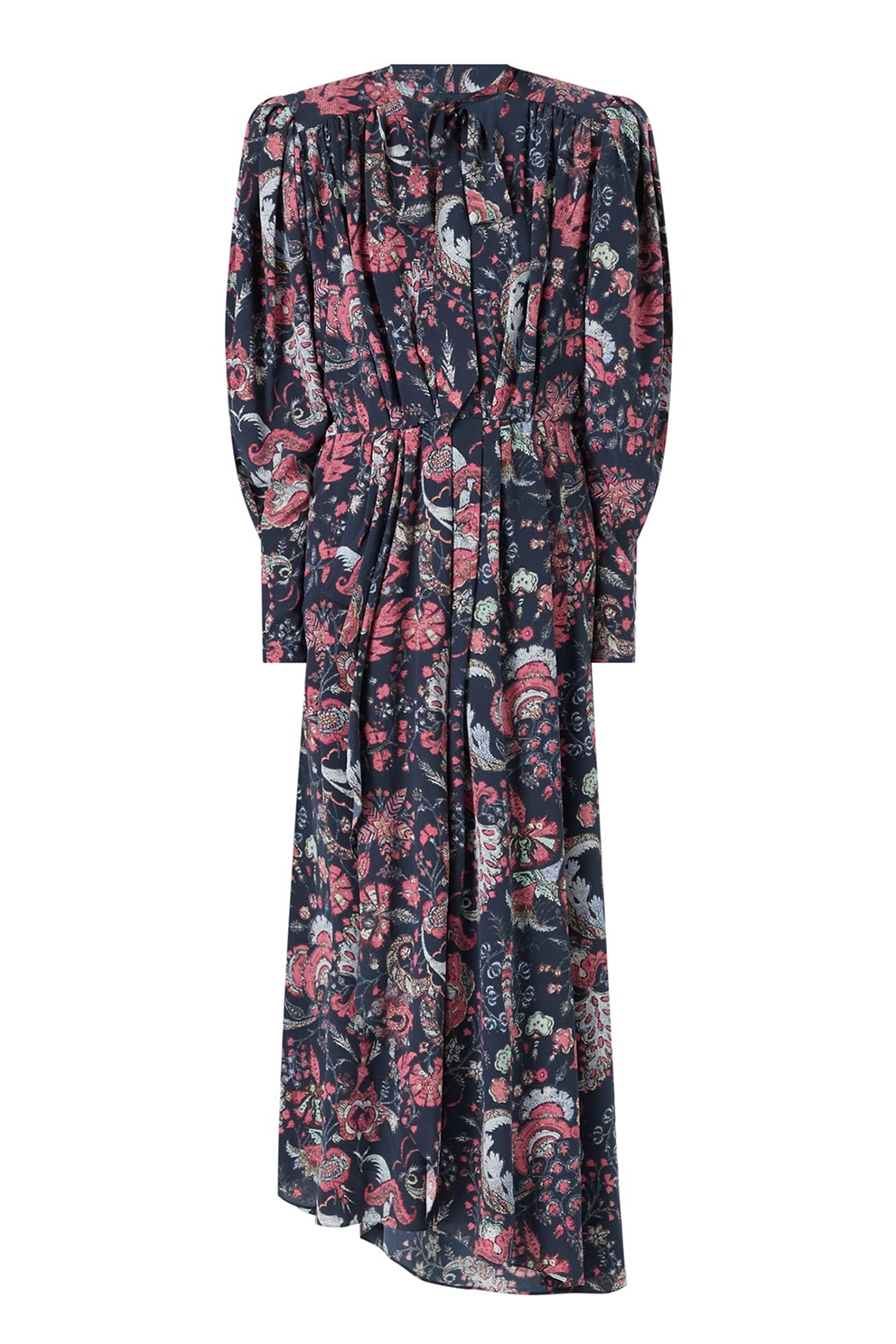 Paisley Print Lace Up Midi Dress