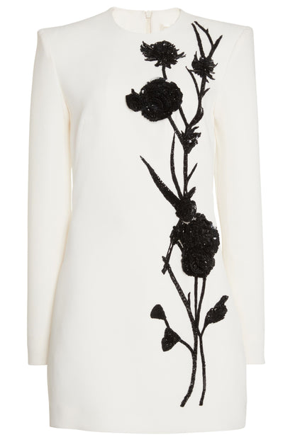 Venus Floral Embroidery Bead Mini Dress