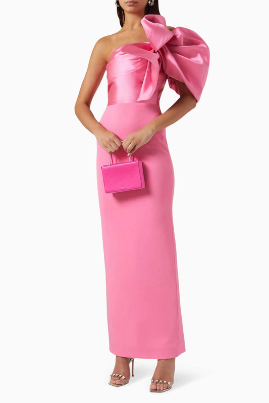 Satin Bow Sleeveless Midi Dress