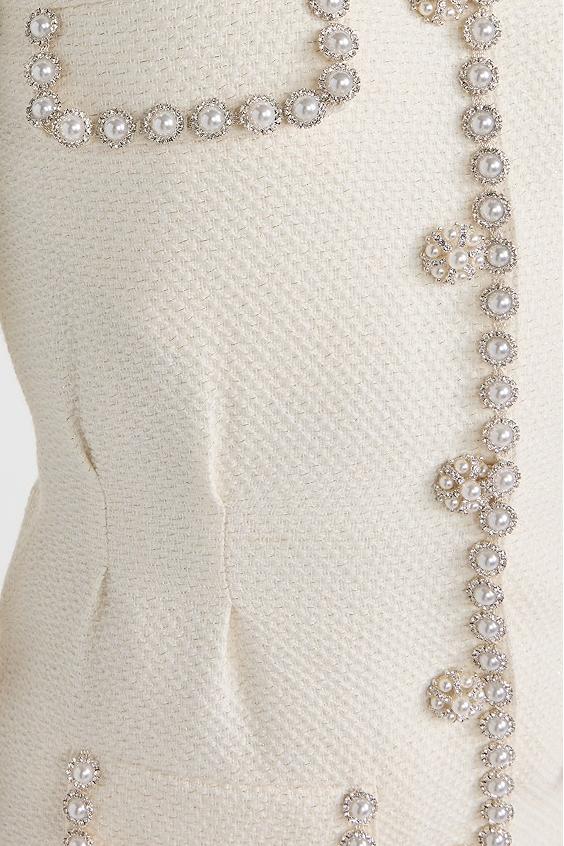 Tweed Faux Pearl Single Breasted Mini Dress