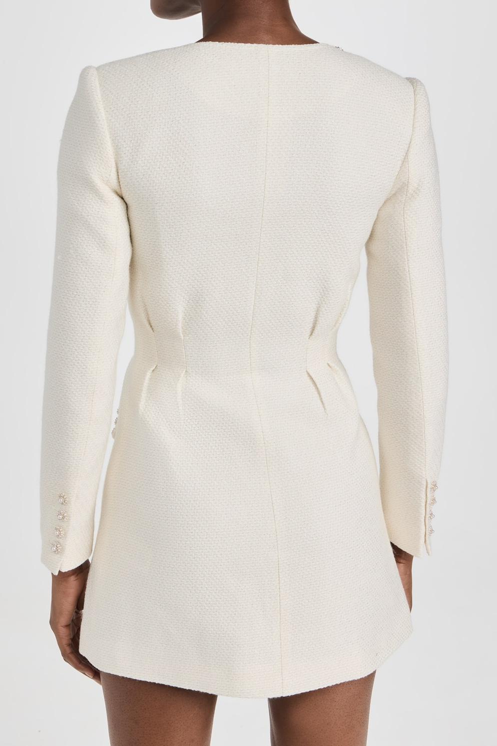 Tweed Faux Pearl Single Breasted Mini Dress