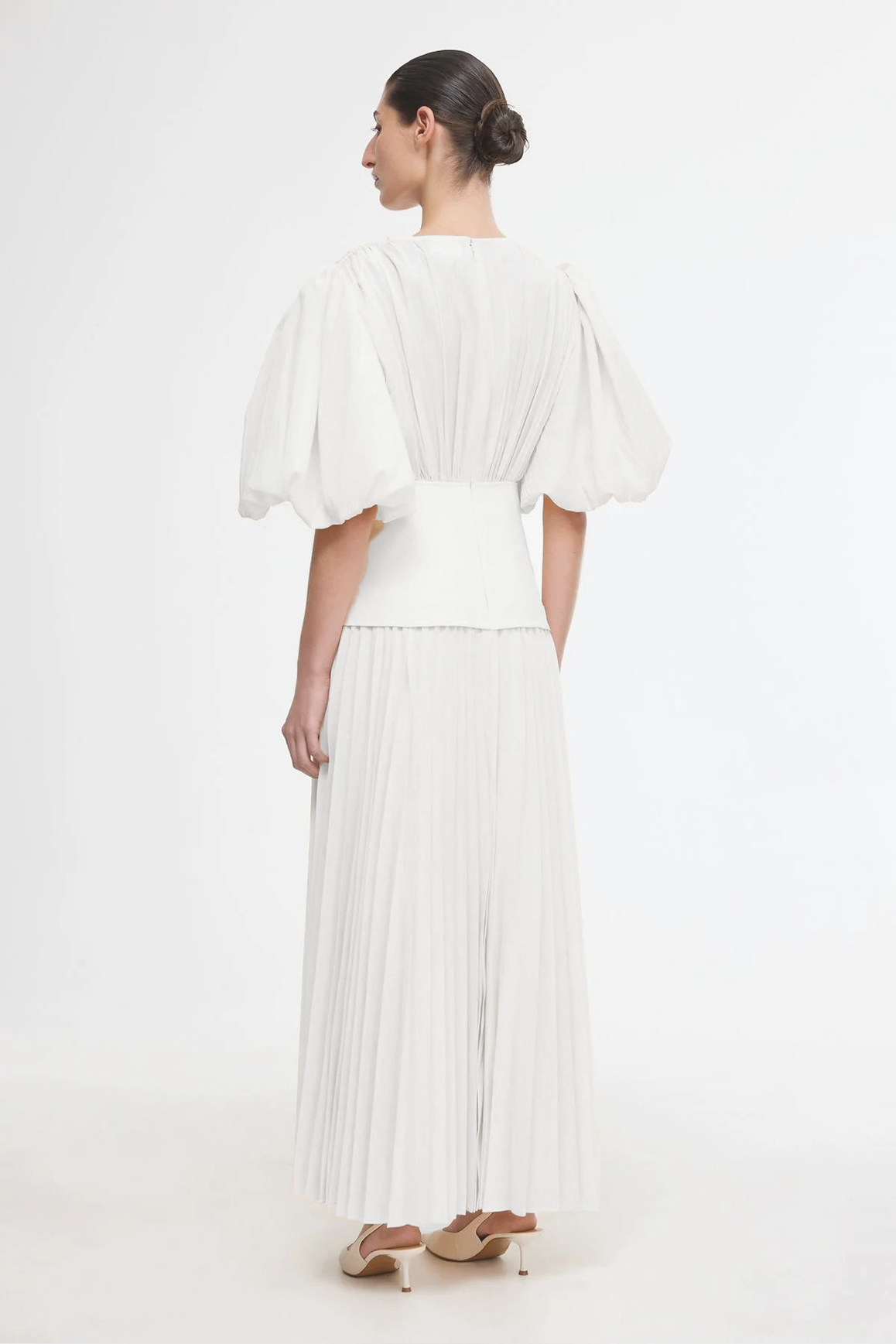 Solid Pleated Lace Up Midi Dress