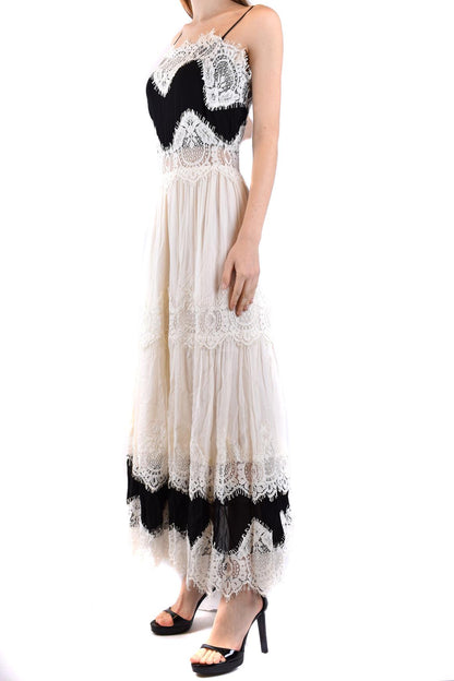 Lace Splicing Square Neck Midi Dress