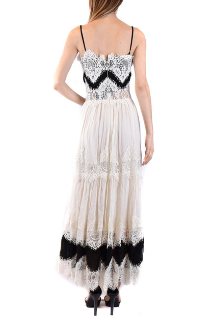 Lace Splicing Square Neck Midi Dress