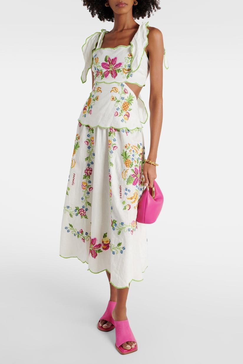 Floral Cut-Out Lace Up Midi Dress