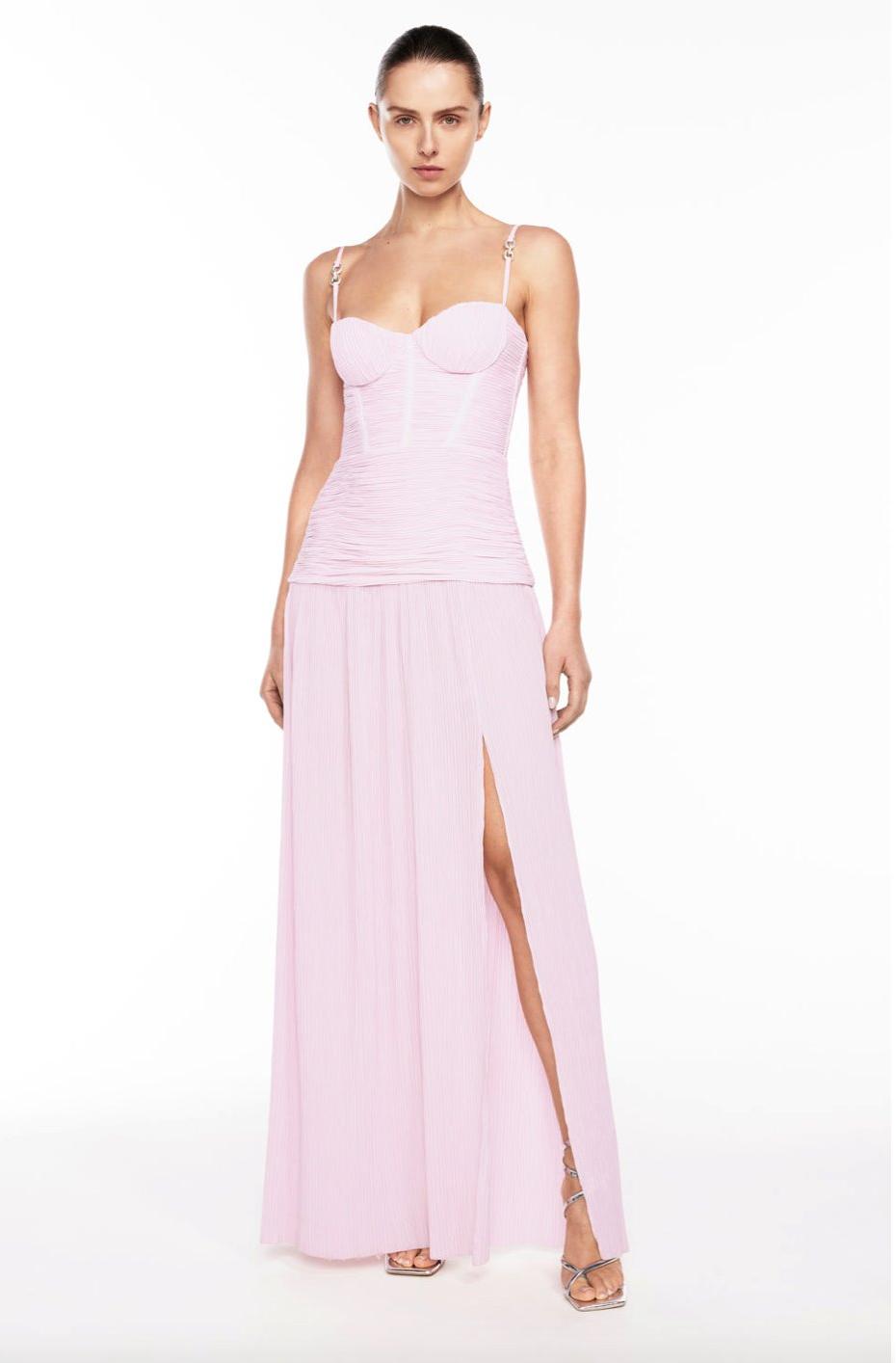 Solid Pleated Sleeveless Maxi Dress
