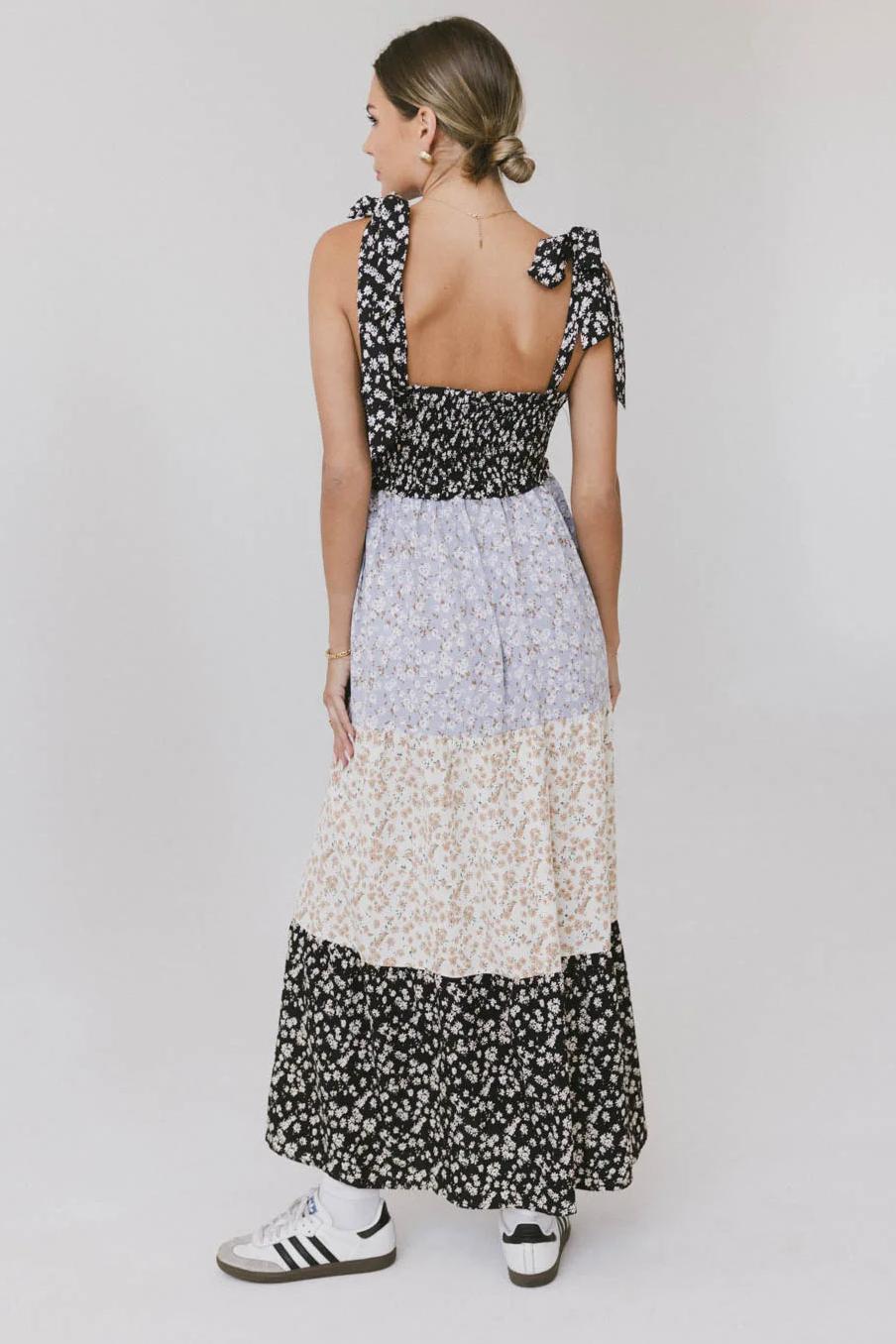 Floral Smock Frill Midi Dress