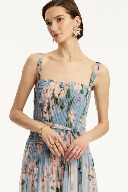 Floral Gradient Color Sleeveless Maxi Dress