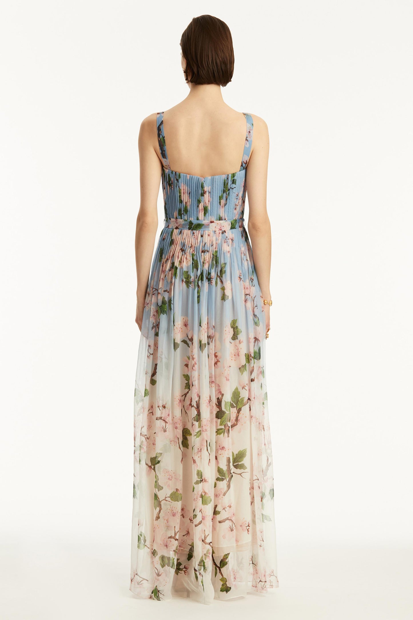 Floral Gradient Color Sleeveless Maxi Dress