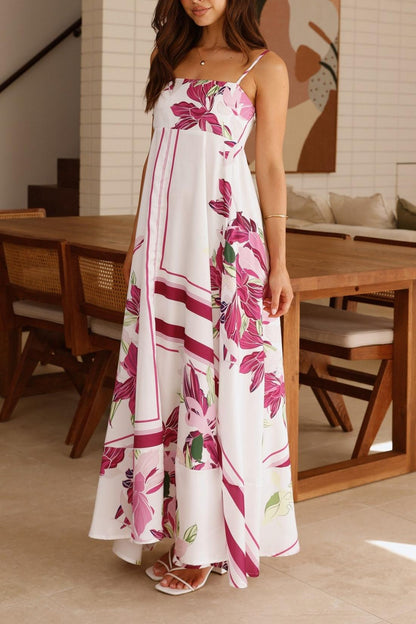 Floral Smocking Slip Midi Dress