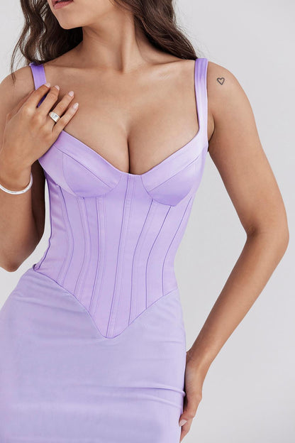 Solid Splicing Sleeveless Maxi Dress