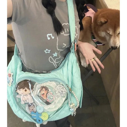 Transparent Heart Ita Bags Casual Crossbody