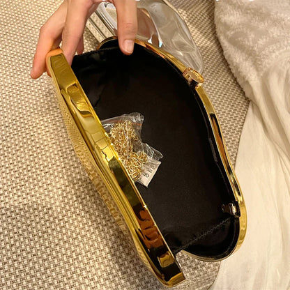 Luxury Gold Acrylic Evening Purse Designer Wedding Bag