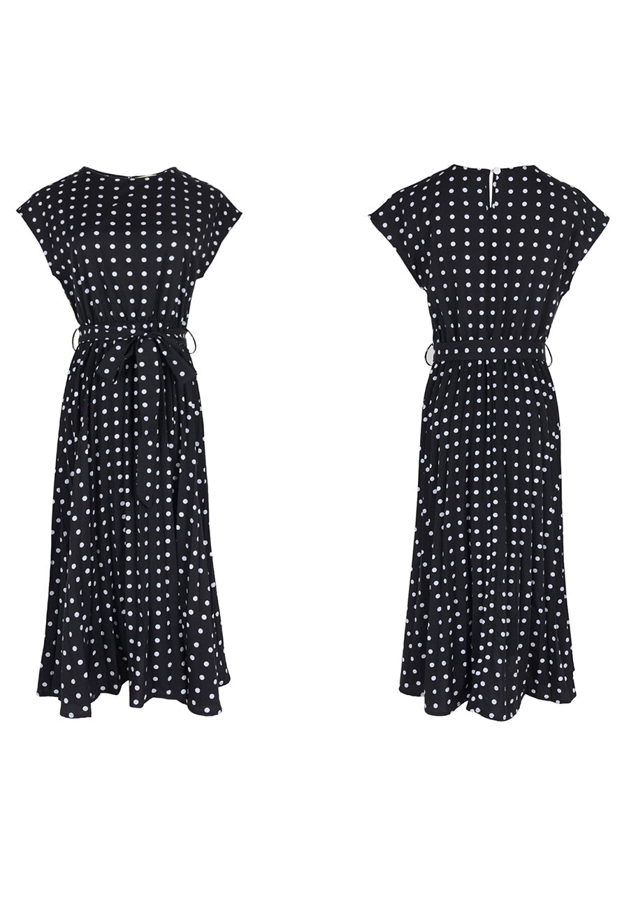 Polka Dot Cap Sleeve Dress