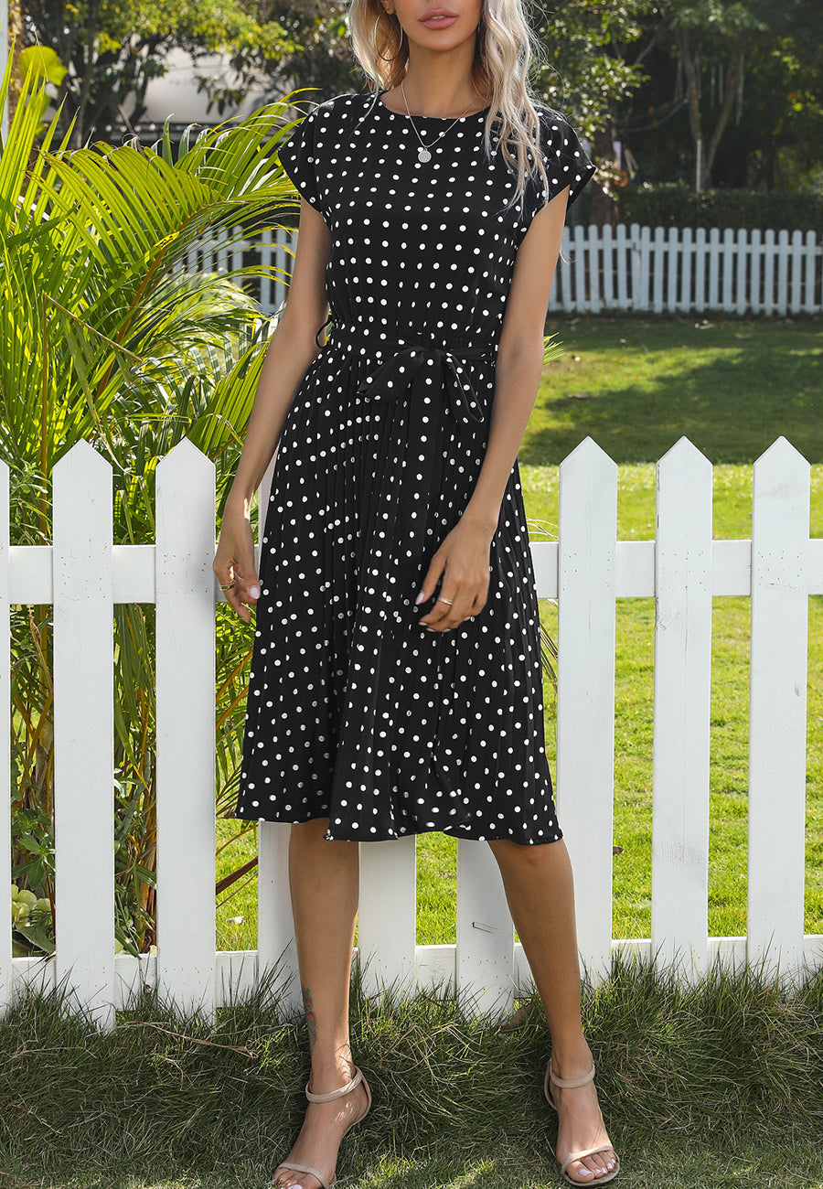 Polka Dot Cap Sleeve Dress