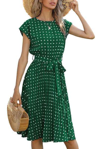 Polka Dot Cap Sleeve Dress