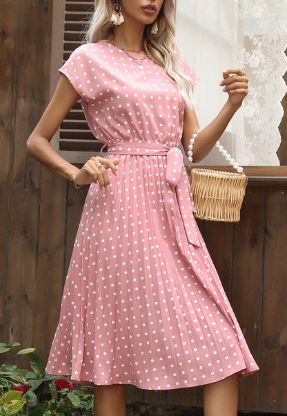 Polka Dot Cap Sleeve Dress