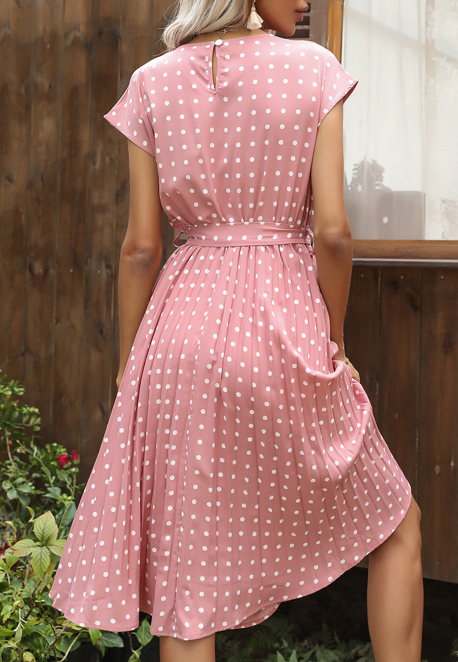 Polka Dot Cap Sleeve Dress