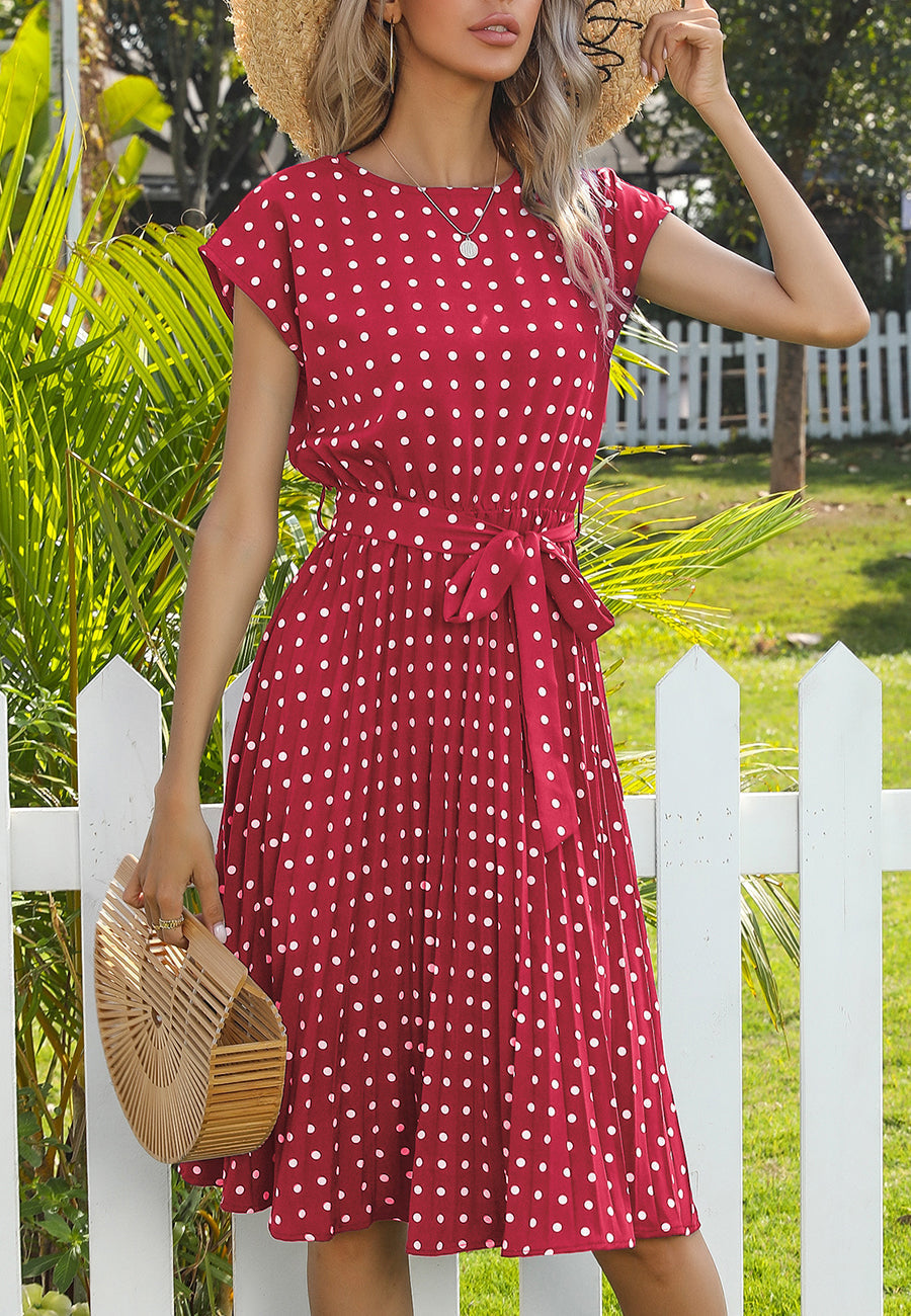 Polka Dot Cap Sleeve Dress