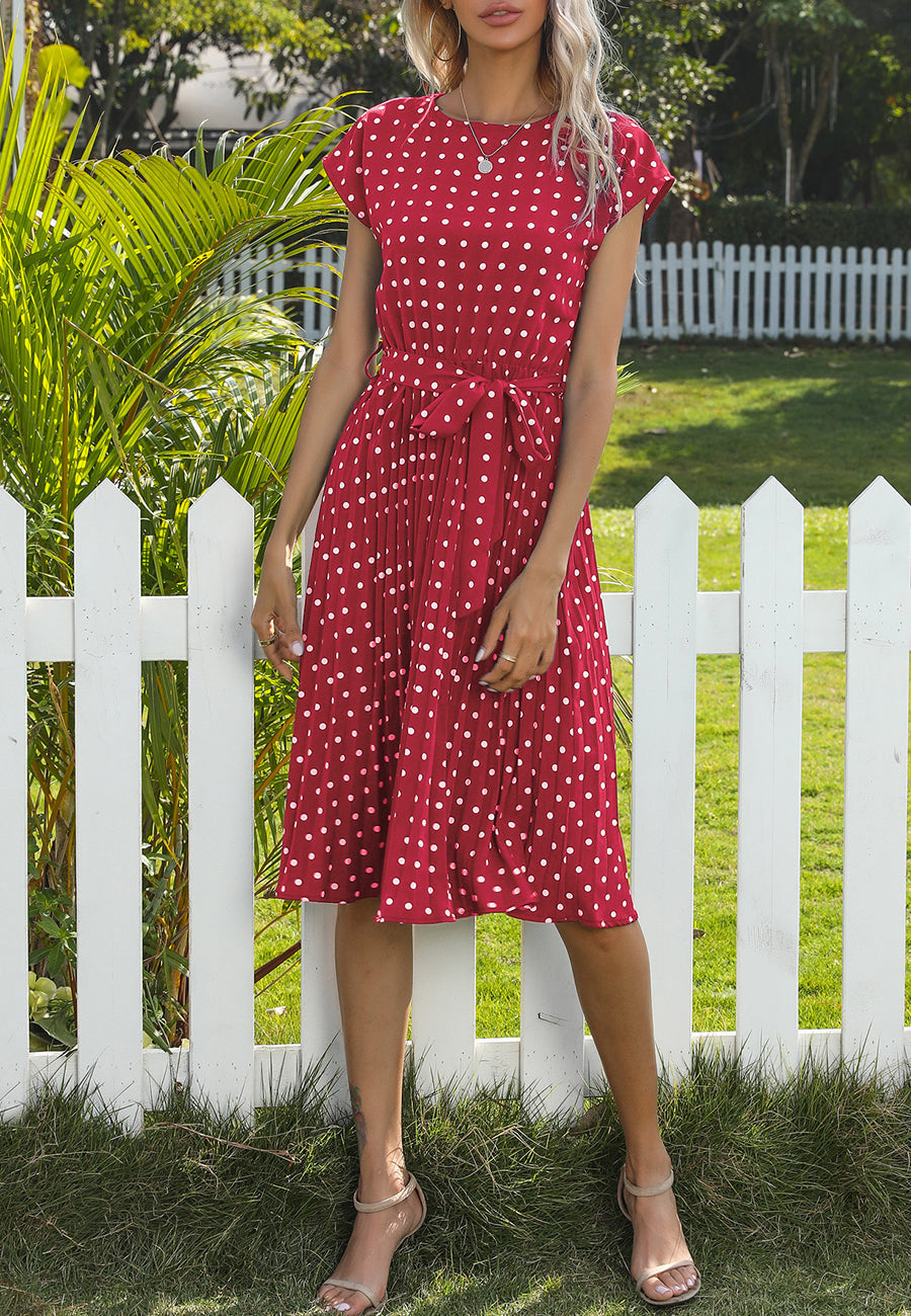 Polka Dot Cap Sleeve Dress