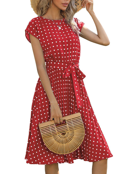 Polka Dot Cap Sleeve Dress