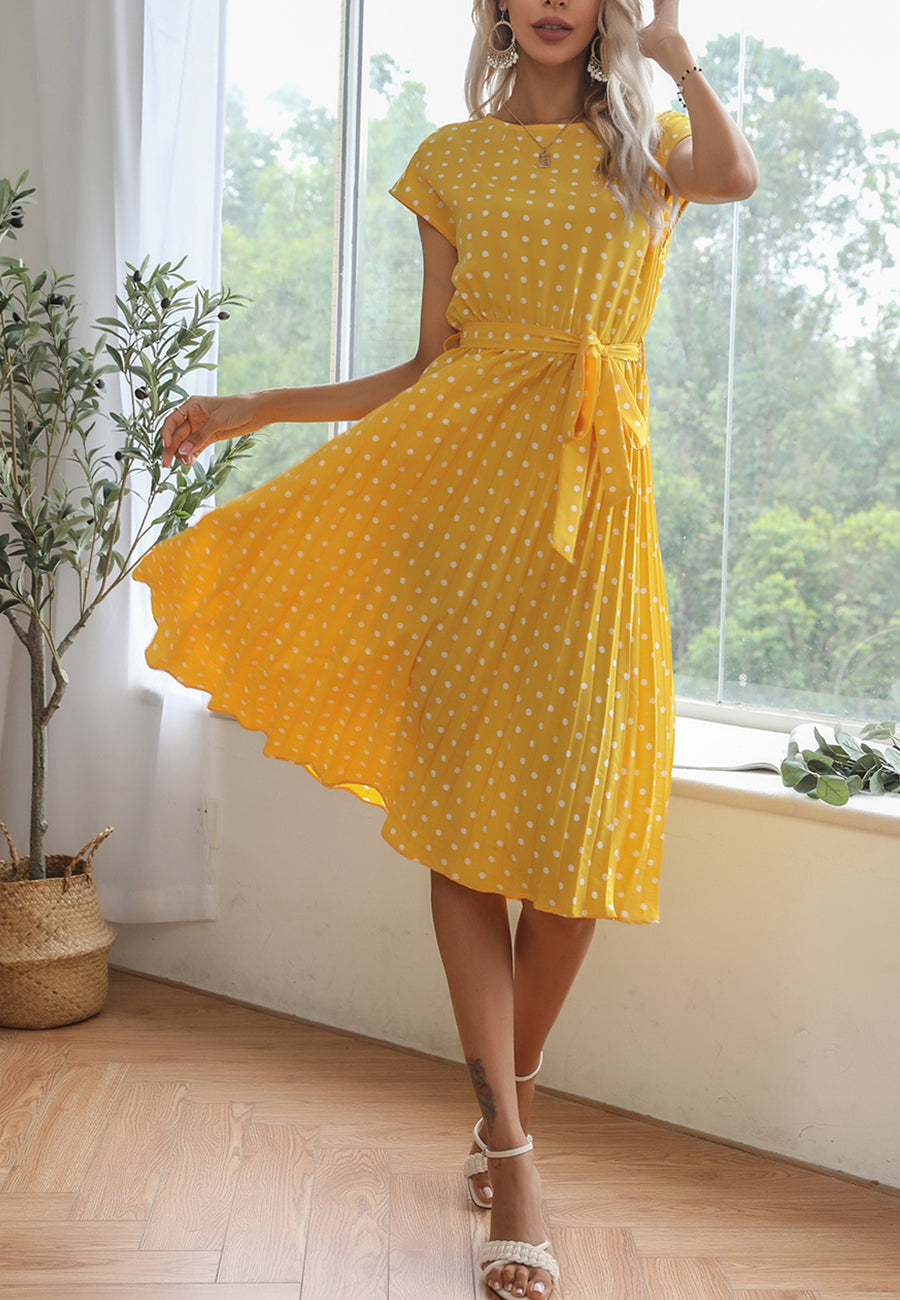 Polka Dot Cap Sleeve Dress