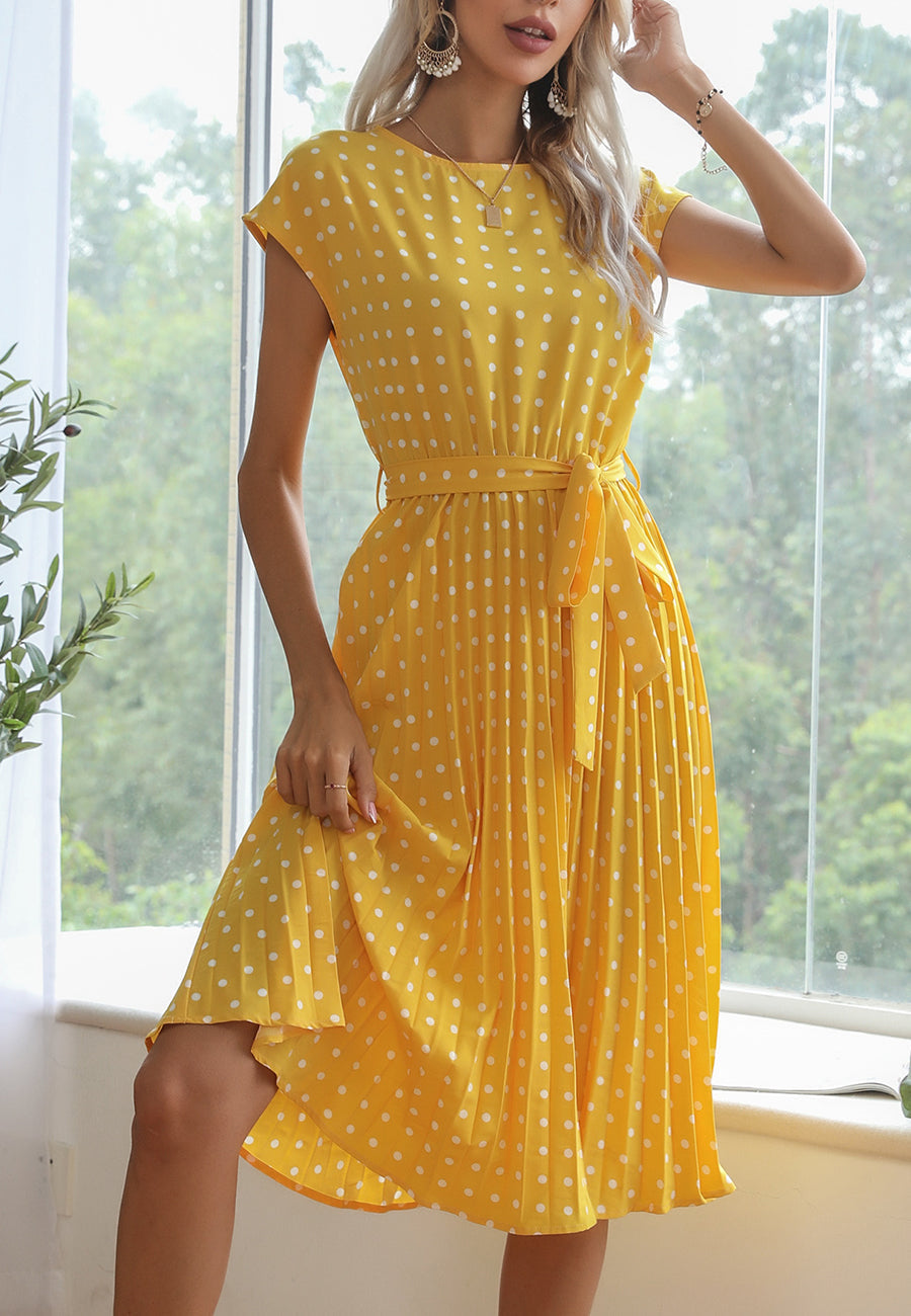 Polka Dot Cap Sleeve Dress