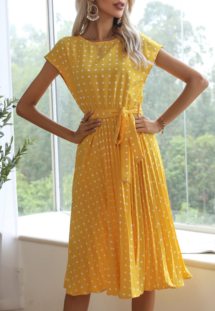 Polka Dot Cap Sleeve Dress