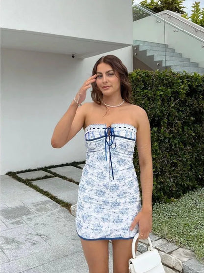Floral Printed Mini Vacation Dress