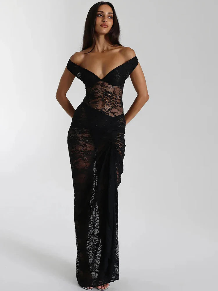 Floral Lace Skirt Suit Vacation Dress