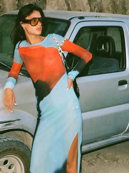 Floral See-through Vacation Dress