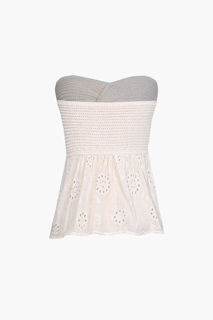 Jacaze Beige Knot Front Knit Top