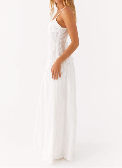 Patrizia Drop Waist Maxi Dress - Ivory