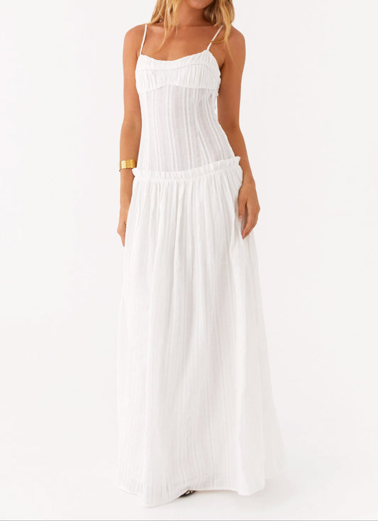 Patrizia Drop Waist Maxi Dress - Ivory