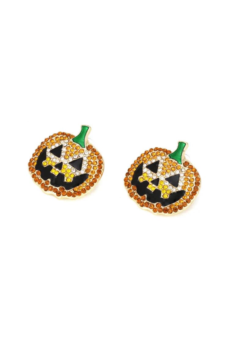 Jade Halloween Pumpkin Earrings