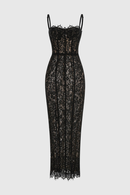Jalana Lace Corset Midi Dress