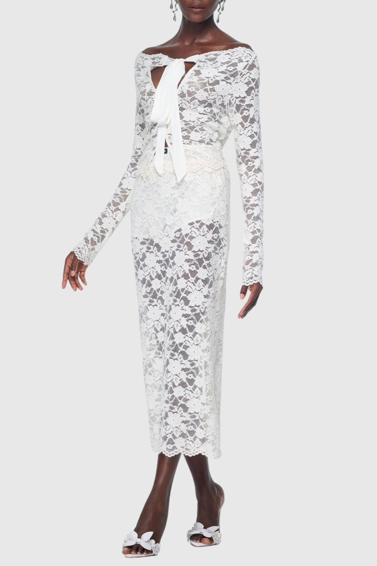 Jamaun Lace Cutout Skirt Two Piece Set