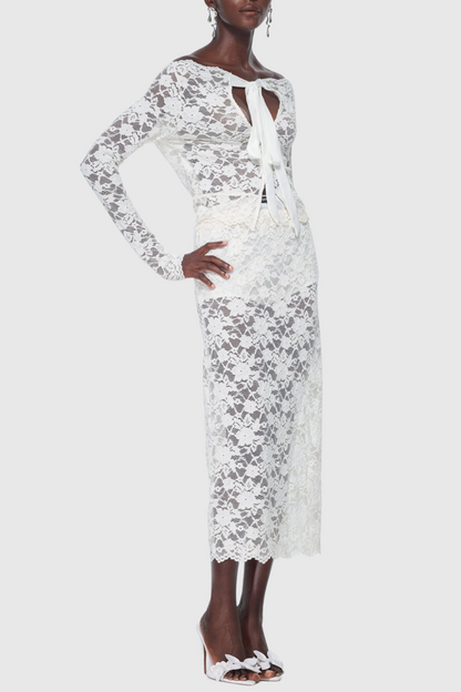 Jamaun Lace Cutout Skirt Two Piece Set