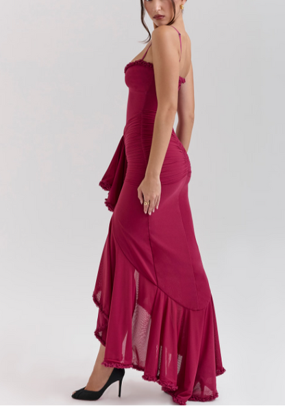 Janime | Ruffled Front Gown Dress
