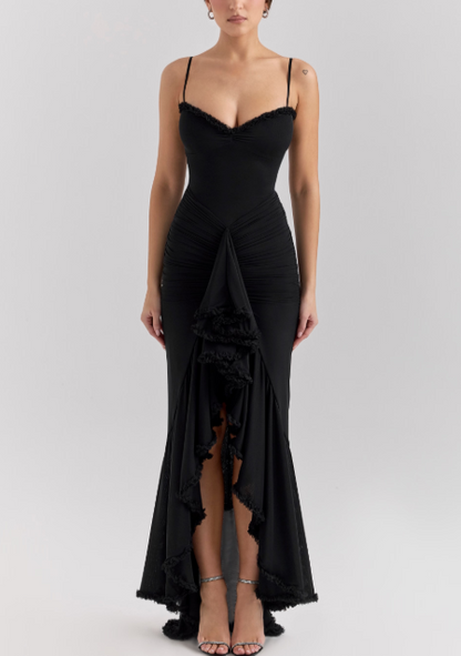 Janime | Ruffled Front Gown Dress