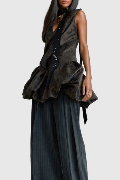 Jayne Backless Rock Leather Mini Dress